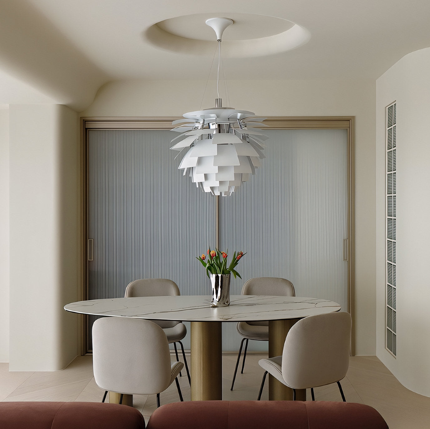 Pendant Light Metal 48.0 cm 18.9" Warm White Dining Room Adjustable Hanging Ceiling Lamp Pinecone Style E27 | Thomler
