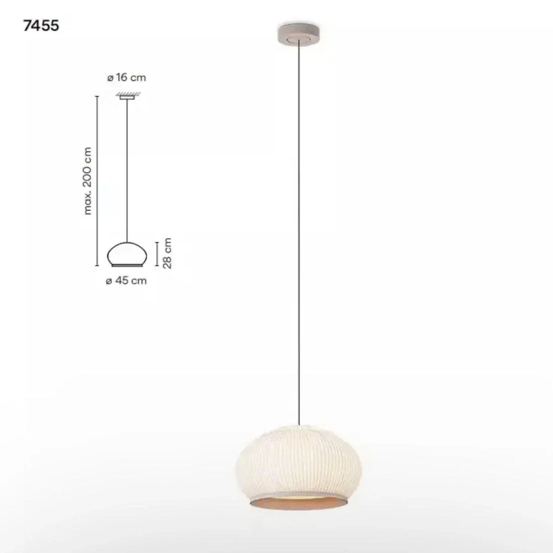 Pendant Light 45.0 cm 17.7" Lycra Beige Dining Room Scandinavian Hanging Ceiling Lamp | Thomler