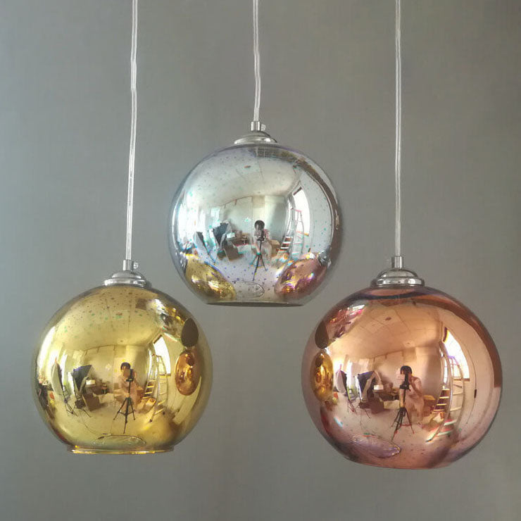 Starburst Hanging Light with Iridescent Glass Shade - E26 Single-Bulb Ceiling Fixture for Dining Rooms, Kitchens & Bars | Thomler