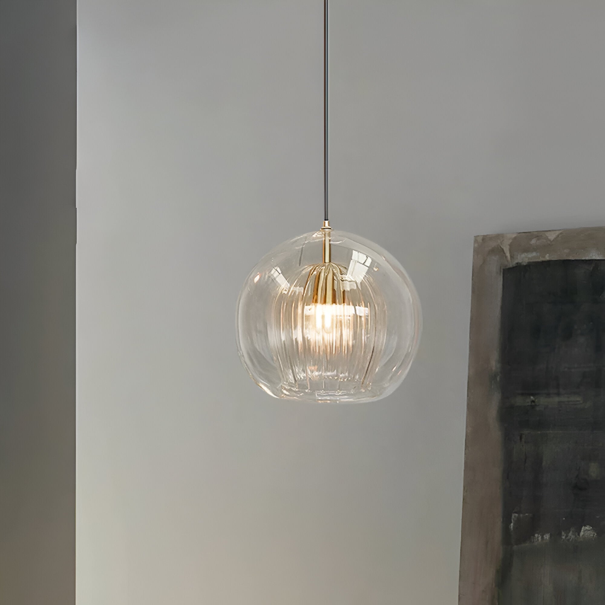Pendant Light Glass Globe 9.8 in E27 Adjustable Dining Room Kitchen Island Hanging Ceiling Lamp Vintage Modern | Thomler