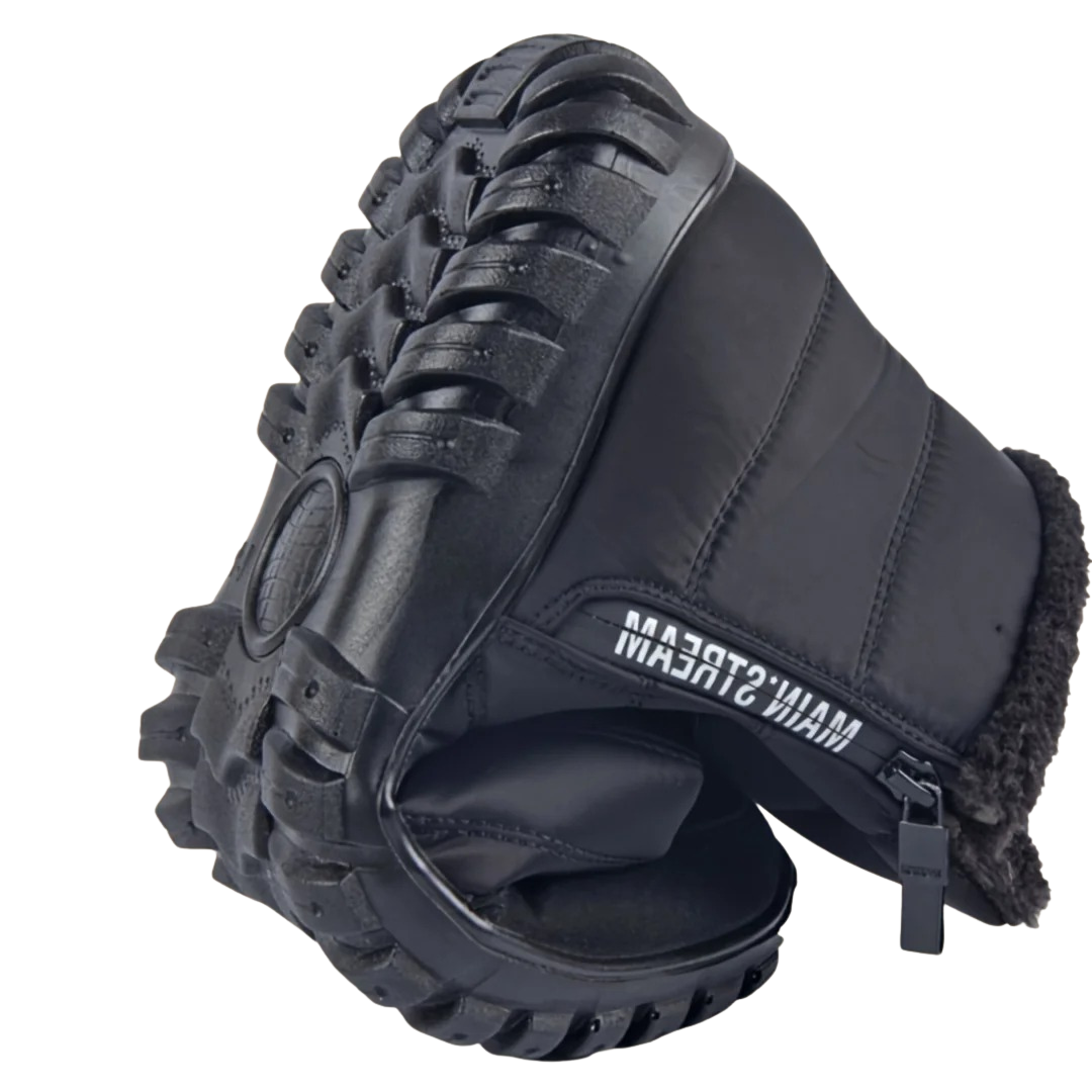 Men's Waterproof Winter Boots with Side Zip | Insulated Snow Boots | Anti-Slip Tread for Wet Ice & Snow | Round Toe Ankle High | Thomler