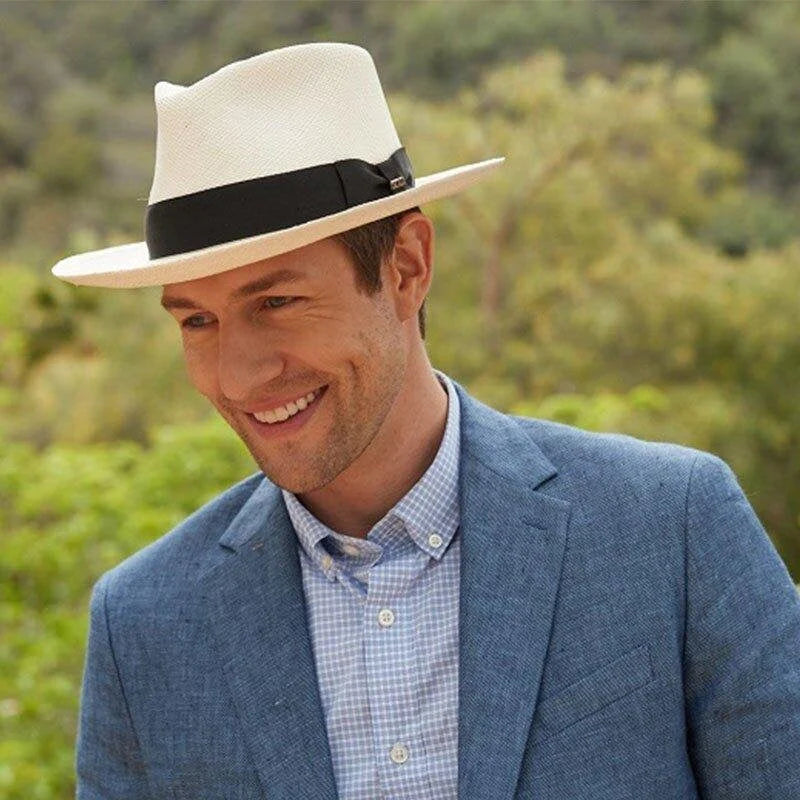 UPF 50+ Straw Fedora Hat with Wired Brim and Leather Band for Men & Women | Thomler