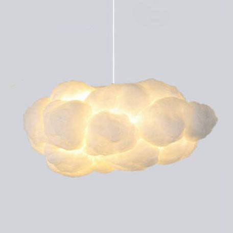 Pendant Light Metal 19.7 in White Adjustable Bedroom Dining Room Modern Hanging Lamp | Thomler