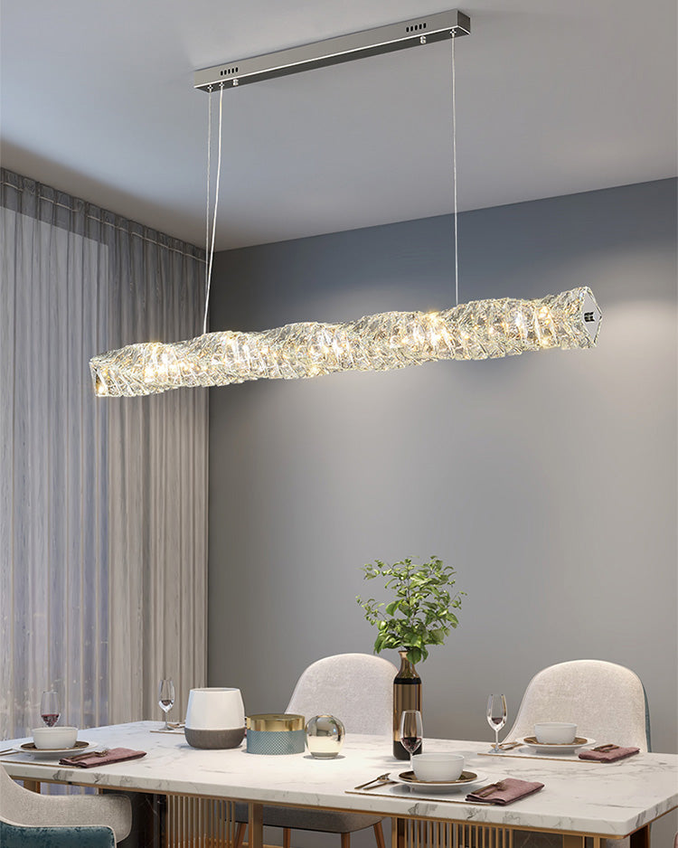 Chandelier Crystal 24 in Warm White Dimmable Dining Room Hanging Light Fixture Luxury Modern Lighting | Thomler