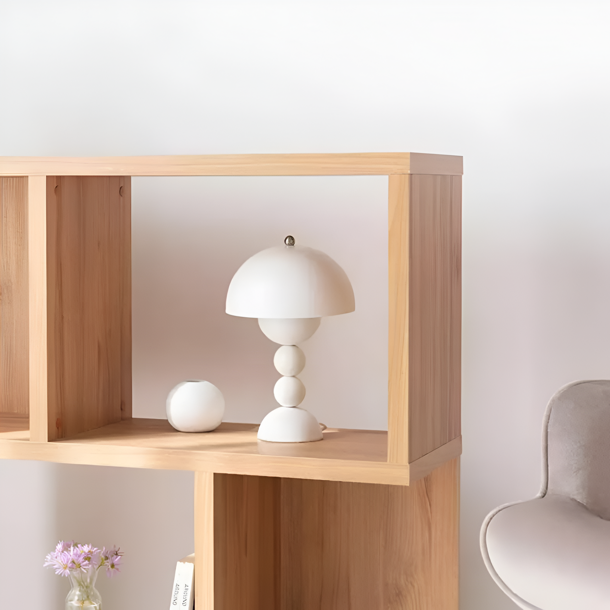 Table Lamp Acrylic 11.0 in White USB Rechargeable Bedroom Nightstand Ambient Nordic Minimalist Desk Lighting | Thomler