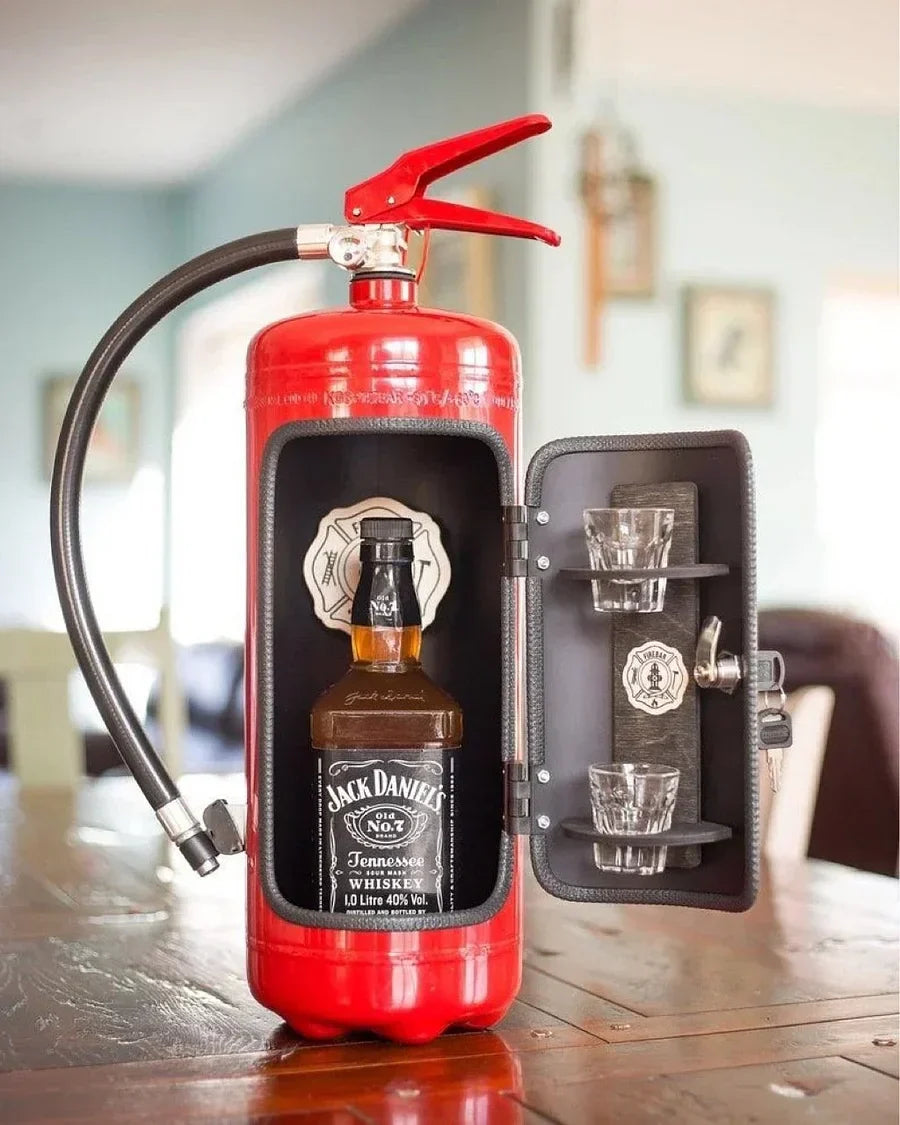 Hidden Fire Extinguisher Liquor Cabinet Decoy Safe for Bottle Storage Home Bar Man Cave Office Conversation Piece Metal Disguise | Thomler