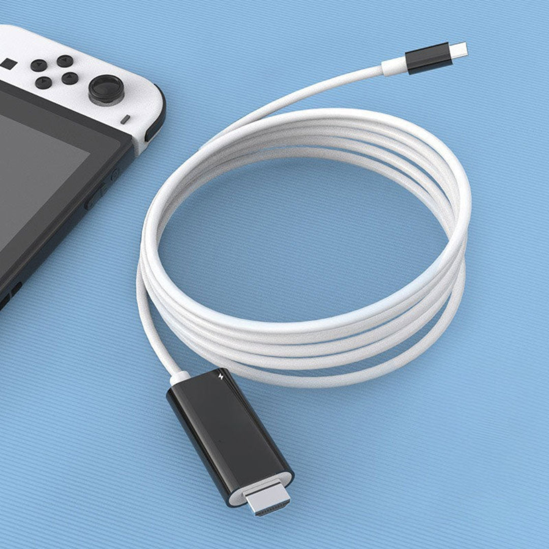 USB-C to HDMI Cable with Power Delivery Fast Charging – 6.6 ft Adapter Cord for Gaming Console, Phone, Tablet & Laptop Display Output | Thomler
