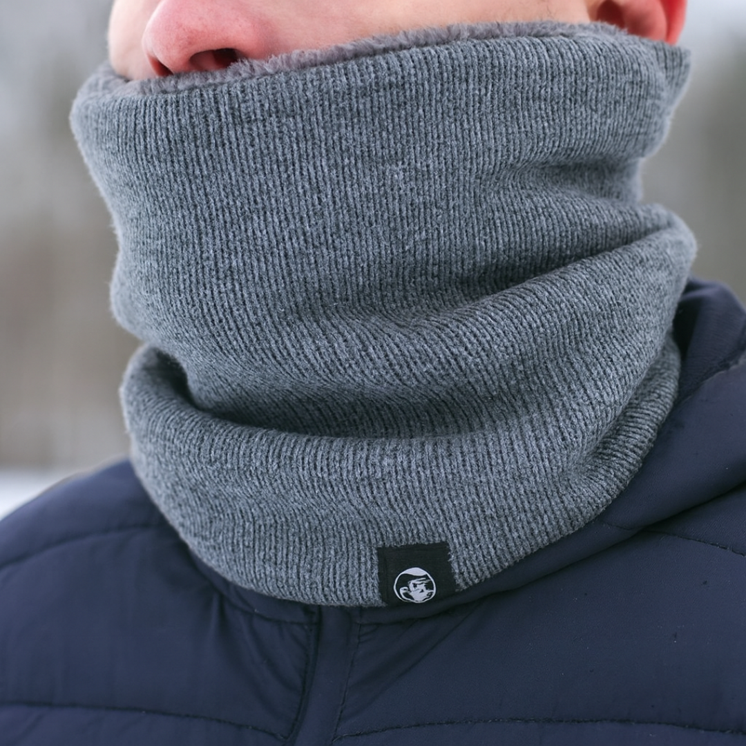 Fleece-Lined Knit Neck Warmer – Thermal Double-Layer Winter Scarf Gaiter for Cold Weather Running Hiking Commuting | 2-Pack Unisex Neck Wrap | Thomler