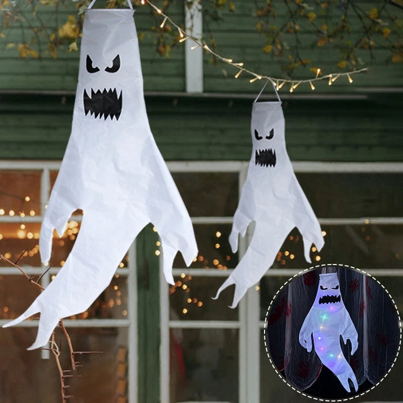 LED Illuminated Spirit Windsock Decorations for Outdoor Yards and Indoor Displays – Festive October Hanging Accents | Thomler