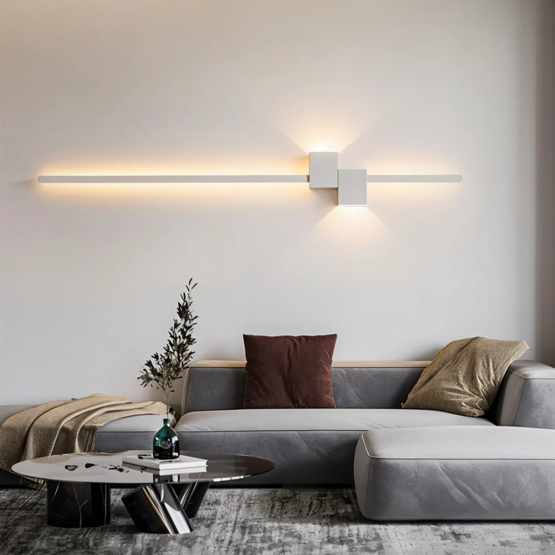 Modern LED Wall Sconce Linear Strip Light Fixture Warm White Aluminum 24 Inch for Living Room Bedroom Hallway Office Contemporary | Thomler