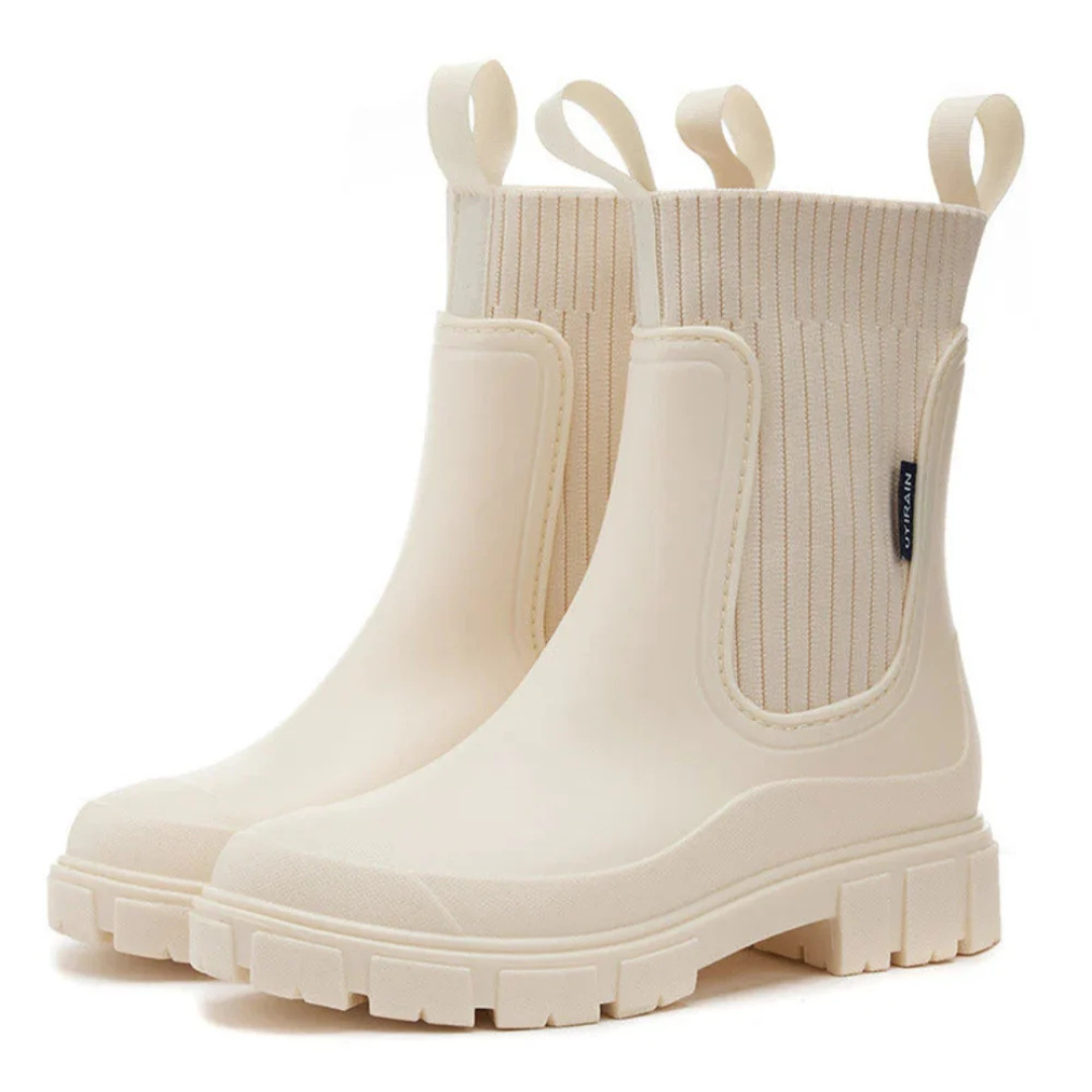 Women's Waterproof Ankle Rain Boots with Non-Slip Sole – Chelsea Pull-On Short Booties for Wet Weather, Urban Commute & Outdoor | Thomler