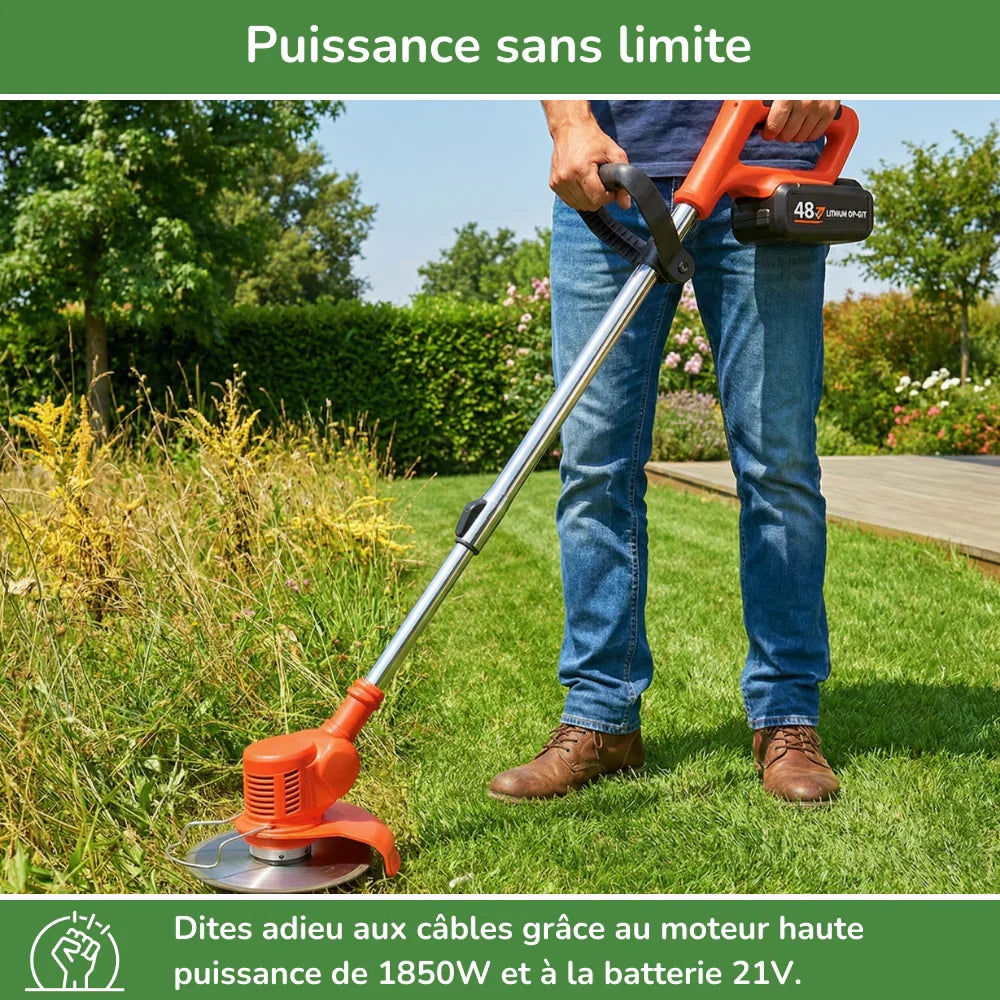 Rechargeable Grass Trimmer for Yard Maintenance – Cuts Weeds, Brush & Small Branches | Thomler