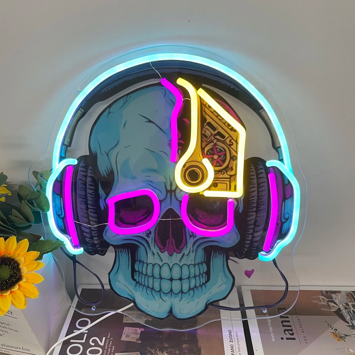 Skull-Shaped LED Neon Light – Edgy Illuminated Decor for Bedroom, Game Room & Bar | Thomler