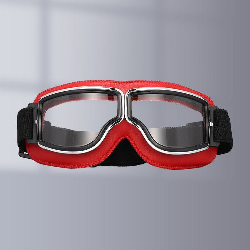 Retro Motorcycle Goggles with Adjustable Strap, UV Protection & Impact-Resistant Polycarbonate Lens for Riding, Cycling & Outdoor Use | Thomler