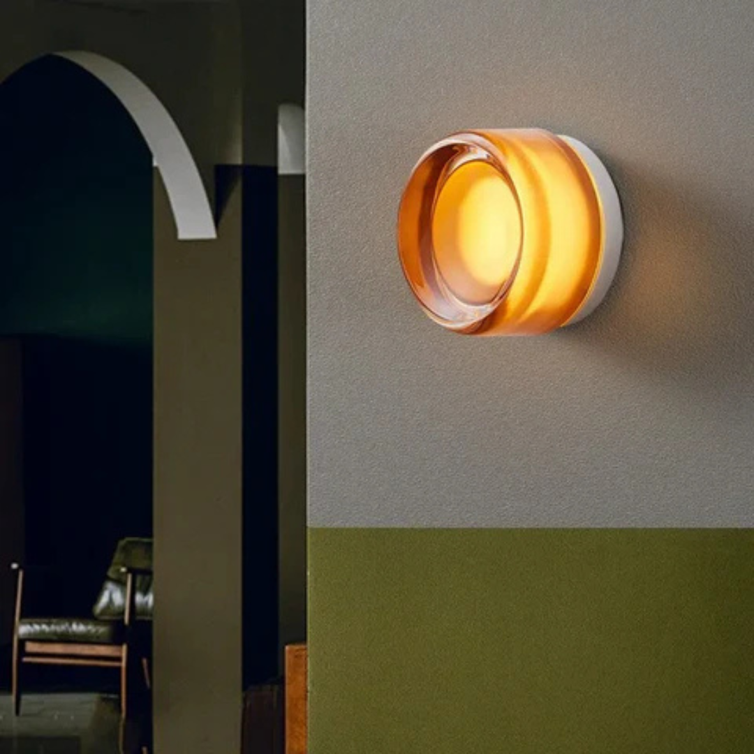 Modern Glass and Metal Wall Sconce – Nordic-Inspired Ambient Light for Bedroom & Living Room | Thomler