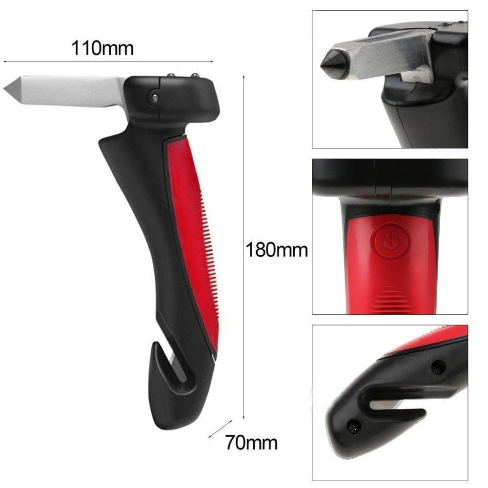 Vehicle Safety Tool with Window Breaker Seatbelt Cutter LED Light Grip Handle for Emergency Escape Car Rescue Kit Seniors Elderly | Thomler