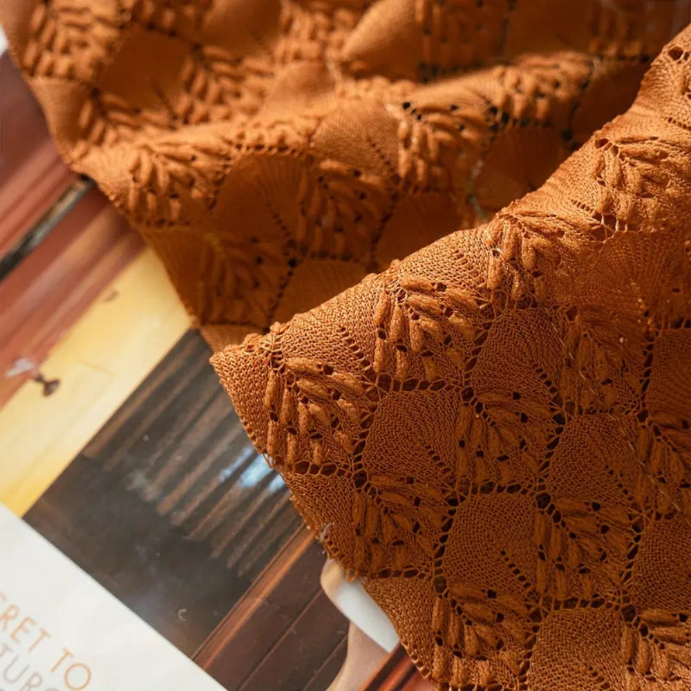 Handcrafted Mesh Window Panel Orange Bohemian Farmhouse Drape Rod Pocket Bedroom Living Room Dining Room Light Filtering Privacy | Thomler