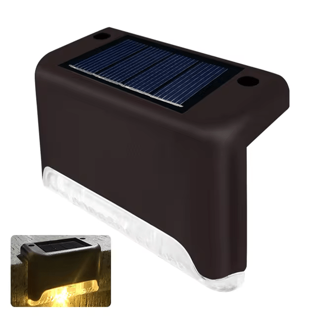 Solar Deck Lights Outdoor Waterproof LED Step Lights for Patio Stairs Fence Pathway Garden Wireless Wall Mount Warm Glow 5-Pack | Thomler