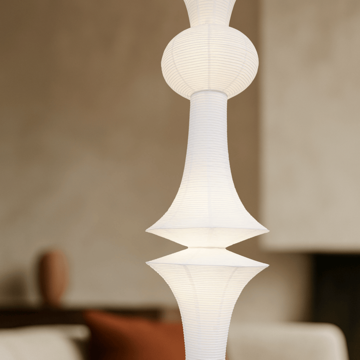 Japanese Paper Pendant Light – Sculptural Ceiling Fixture for Modern & Minimalist Interiors | Thomler