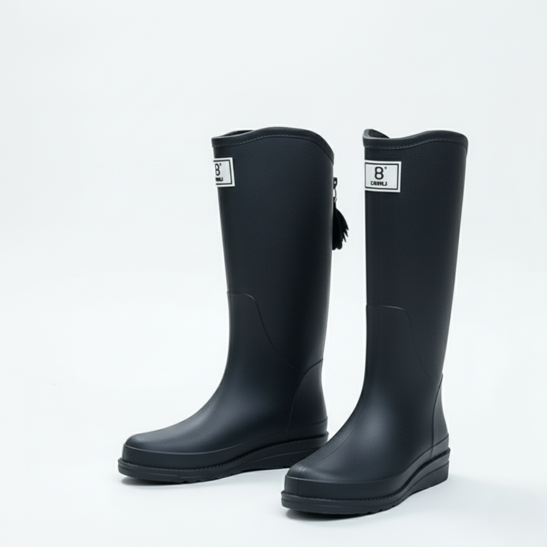 Women's Waterproof Rain Boots Mid-Calf – Slip-On PVC Wellington Boots for Wet Weather, Mud & Garden | Thomler