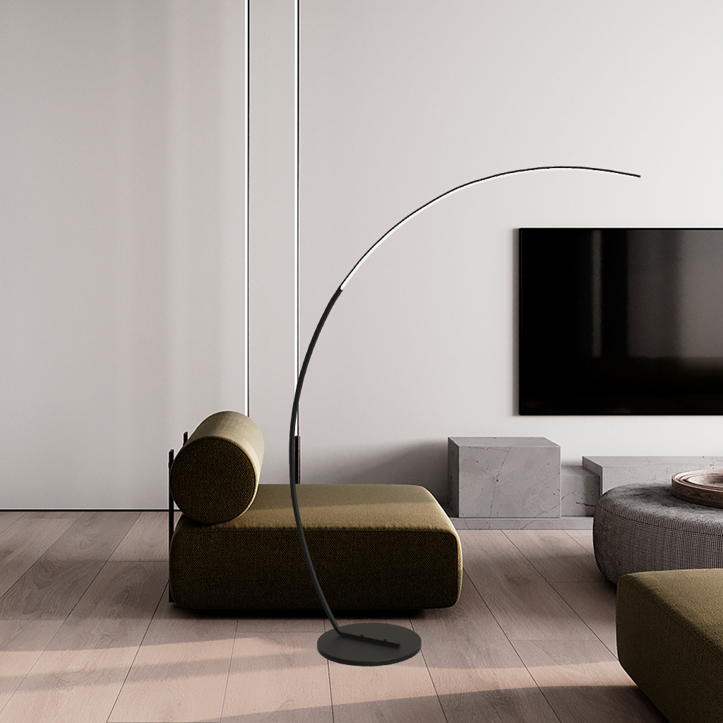 Floor Lamp Aluminum Arc 63.0 in Dimmable LED Living Room Bedroom Modern Standing Light Adjustable Color Temperature | Thomler