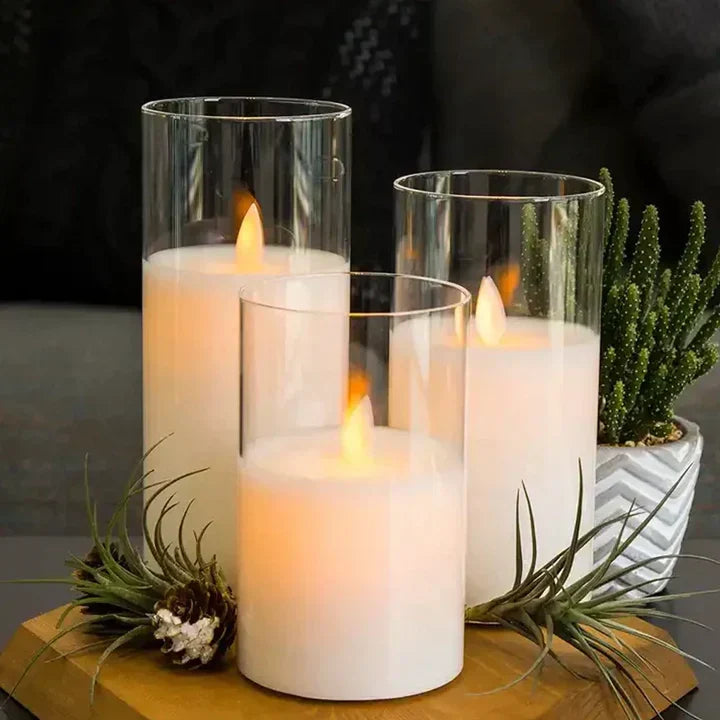 Battery-Operated Flameless LED Candle Set with Realistic Flicker Effect for Home Decor, Dining Tables & Outdoor Use – Safe Wax-Free | Thomler