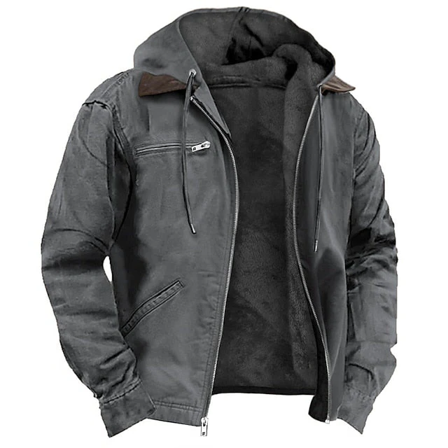 Men's Zip-Up Outerwear Coat with Tailored Fit for Cold Weather – Insulated Design for Office & Weekend Wear – Black Brown Blue Green | Thomler