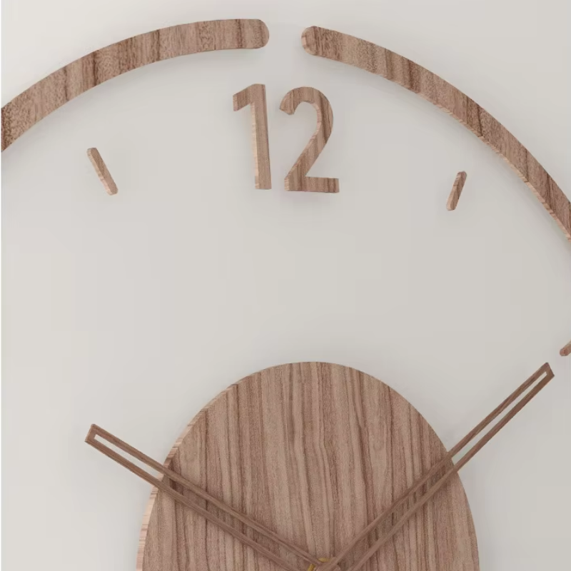 Natural Wood Analog Wall Clock – Whisper-Quiet Timepiece for Bedroom, Office & Home Decor – 12" or 14" Round Face | Thomler