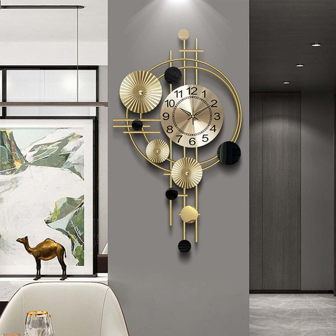 Large Metal Wall Clock Silent Industrial Modern Timepiece for Living Room Office Hallway Home Decor | Thomler