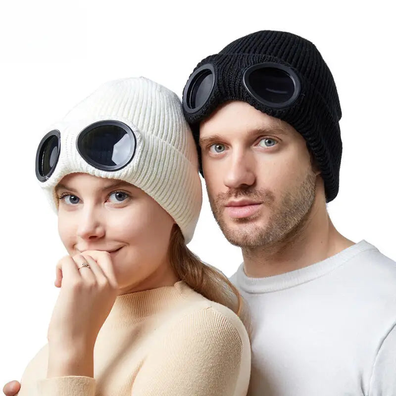Insulated Knit Cap with Attached Eye Shield for Cold Weather Protection | Thomler