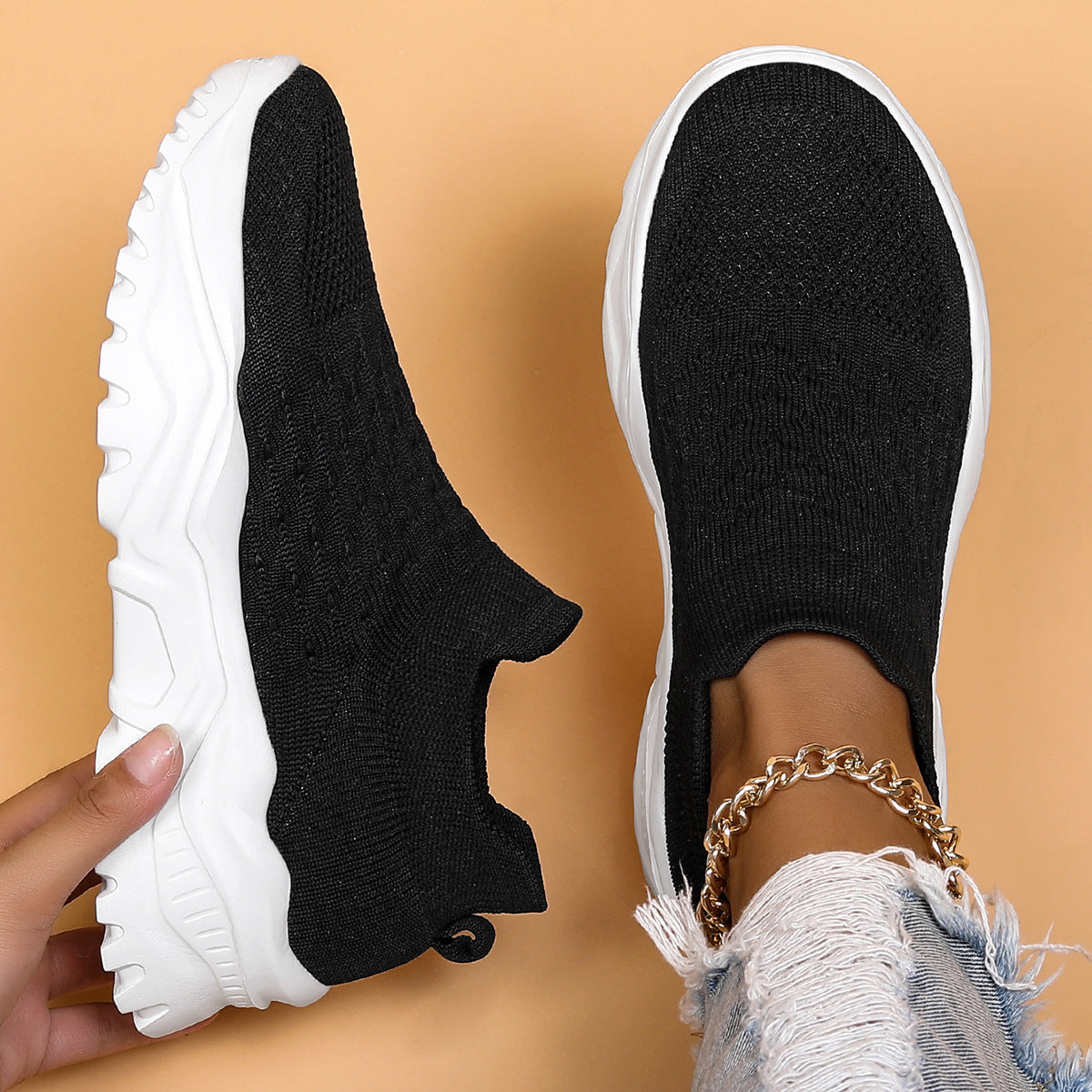 Lightweight Orthopedic Slip-On Sneakers Women's Cushioned Walking Shoes for Everyday Wear Breathable Canvas Footwear | Thomler