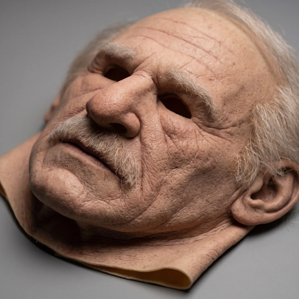 Elderly Character Latex Full-Head Costume Mask with Movable Jaw for Halloween, Theater, and Cosplay | Thomler