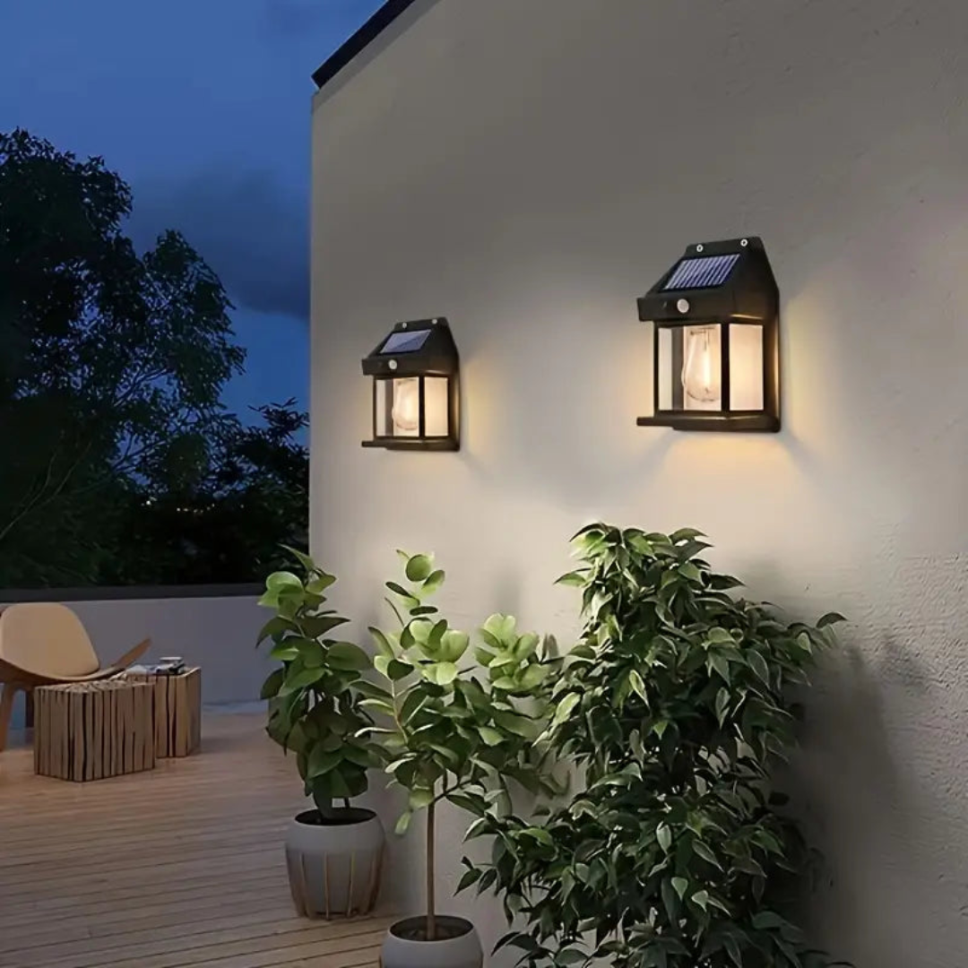 Solar Motion Sensor Wall Light for Outdoor Garden & Patio - Wireless LED Lantern with Auto-On Dusk to Dawn Sensor | Thomler