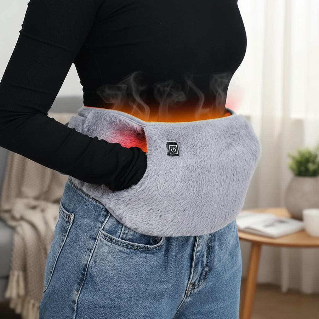 Heated Belly & Back Wrap with 3 Temperature Settings and USB-C Charging for Cramps, Muscle Pain & Cold Days | Thomler