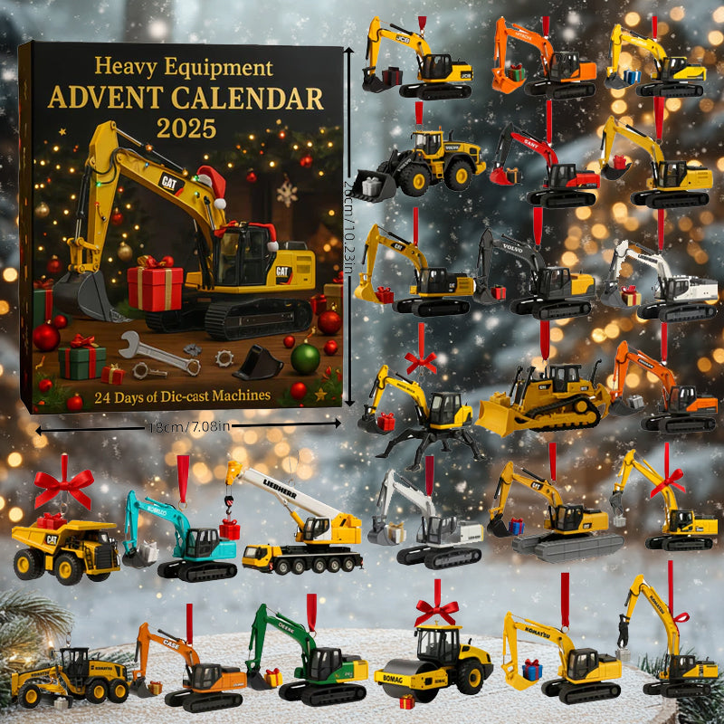 Construction Vehicle Advent Calendar – 24 Die-Cast Toy Machines for Kids | Thomler