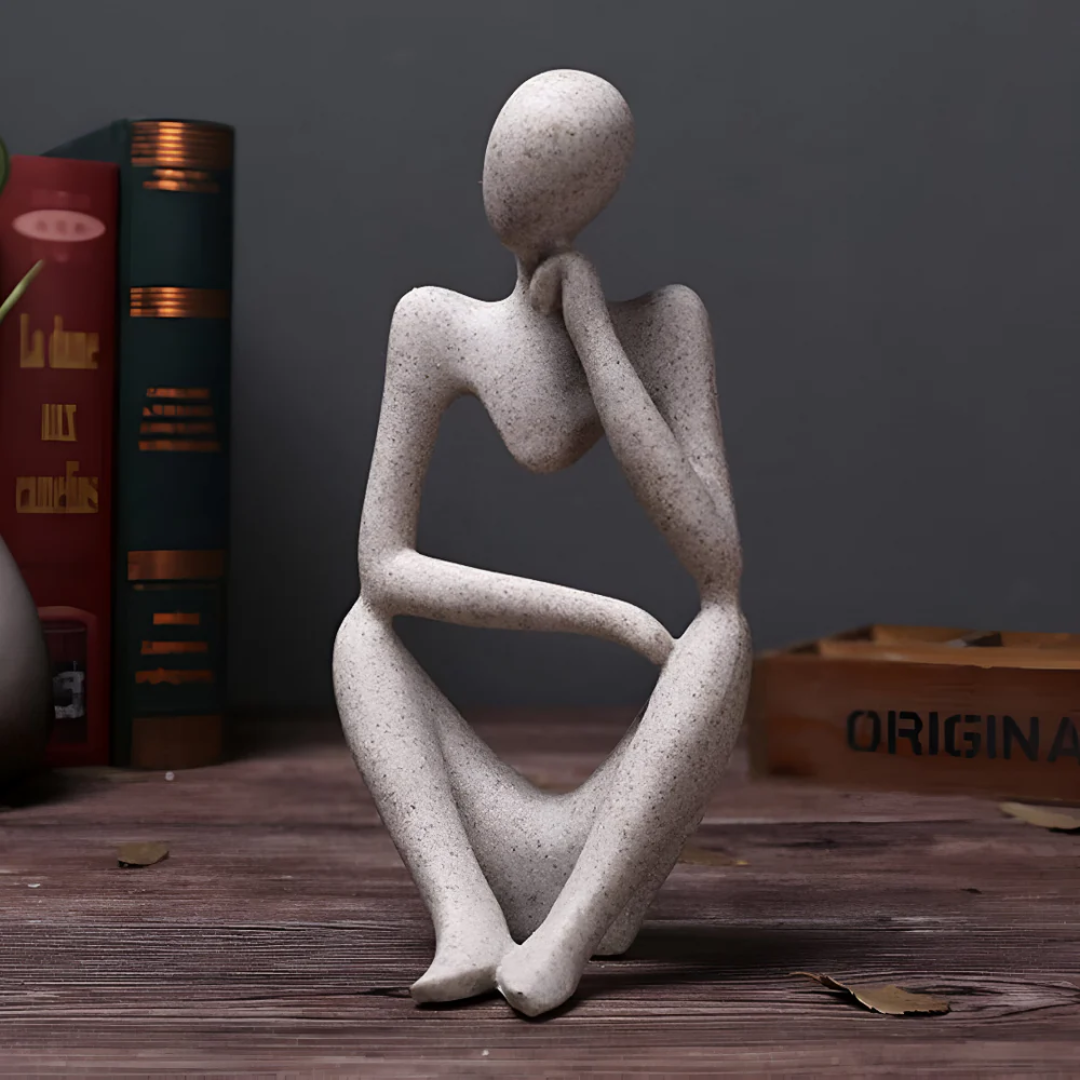 Contemplative Figure Sculpture – Modern Abstract Art Piece for Home & Office Décor | Thomler