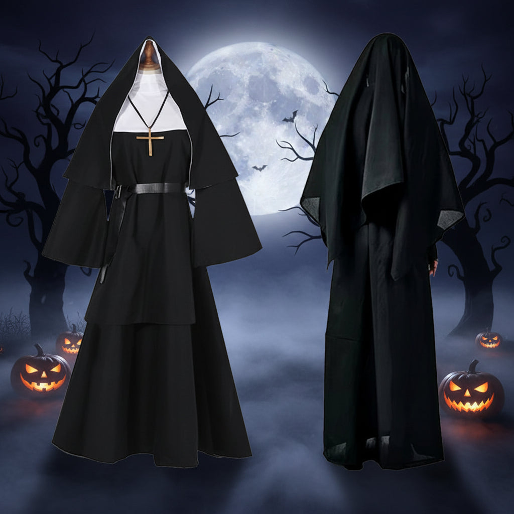 Sinister Religious Figure Ensemble – Full-Length Hooded Garment for Chilling Masquerade Appearances | Thomler
