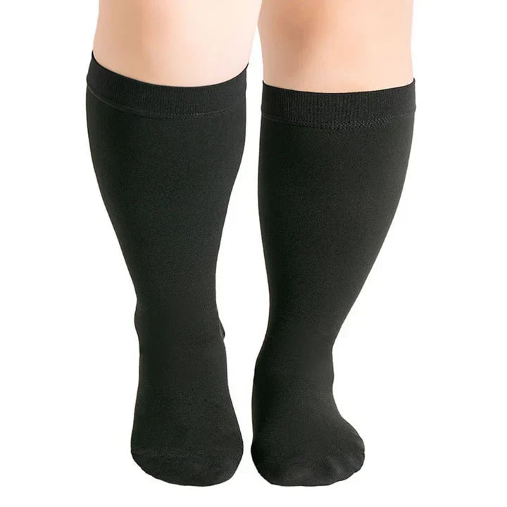Graduated Compression Socks with Elastic Band for Swelling Relief & Circulation Support – Seamless Knee-High Design for Women & Men, Sizes | Thomler