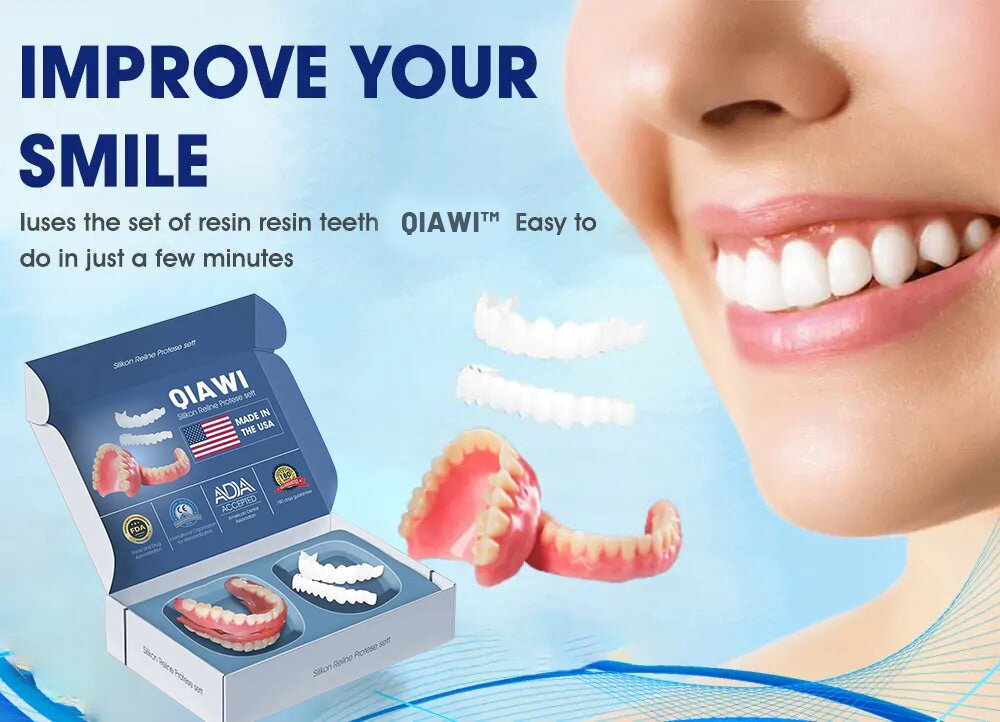 Removable Cosmetic Teeth Veneers for Adults – Instant Smile Enhancer with Silicone Liner, Reusable Snap-On Dental Cover for Natural Look | Thomler