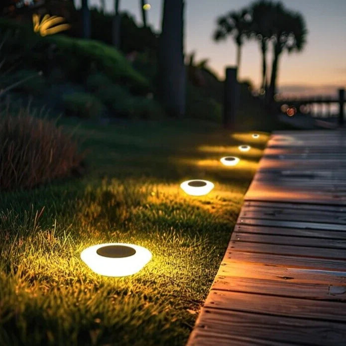 Solar Ground Lights for Pathways & Lawns – Weather-Resistant LED In-Ground Garden Markers, Auto On/Off Dusk Sensor | Thomler