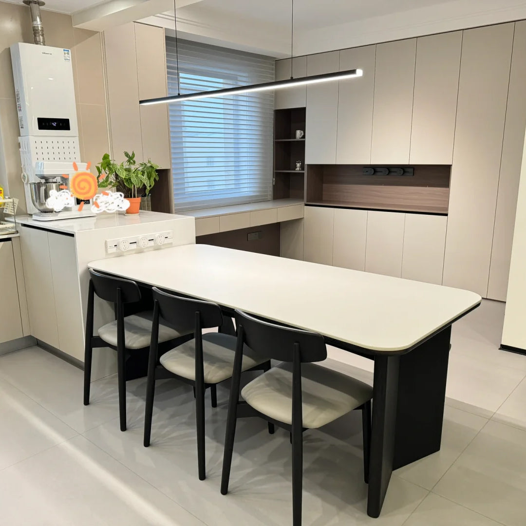 Linear Pendant Light Metal 39 in Adjustable Kitchen Island LED Warm White 3000K-6000K Modern Dining Room Hanging Lamp | Thomler