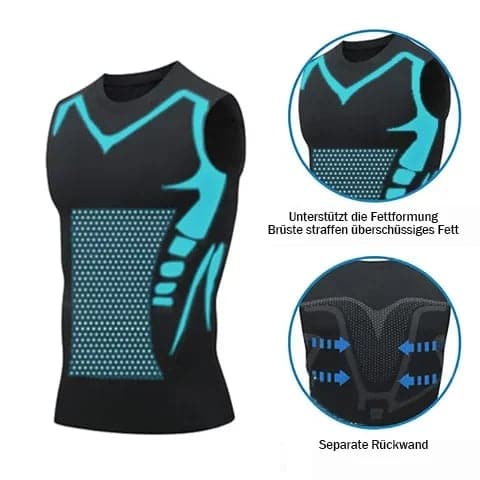 Slimming Undershirt for Men – Sleeveless Body Shaper Tank with Chest Support – Breathable Neoprene Compression Wear for Gym, Office & Daily Use – Invi