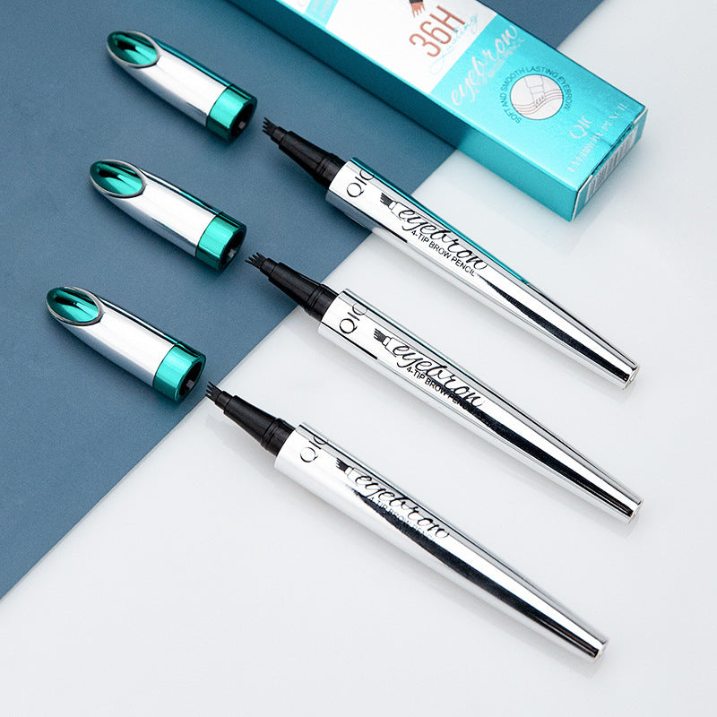 Four-Prong Precision Brow Defining Pencil with Long-Lasting 36-Hour Wear for Natural Hair-Like Strokes and Fuller Arches | Thomler