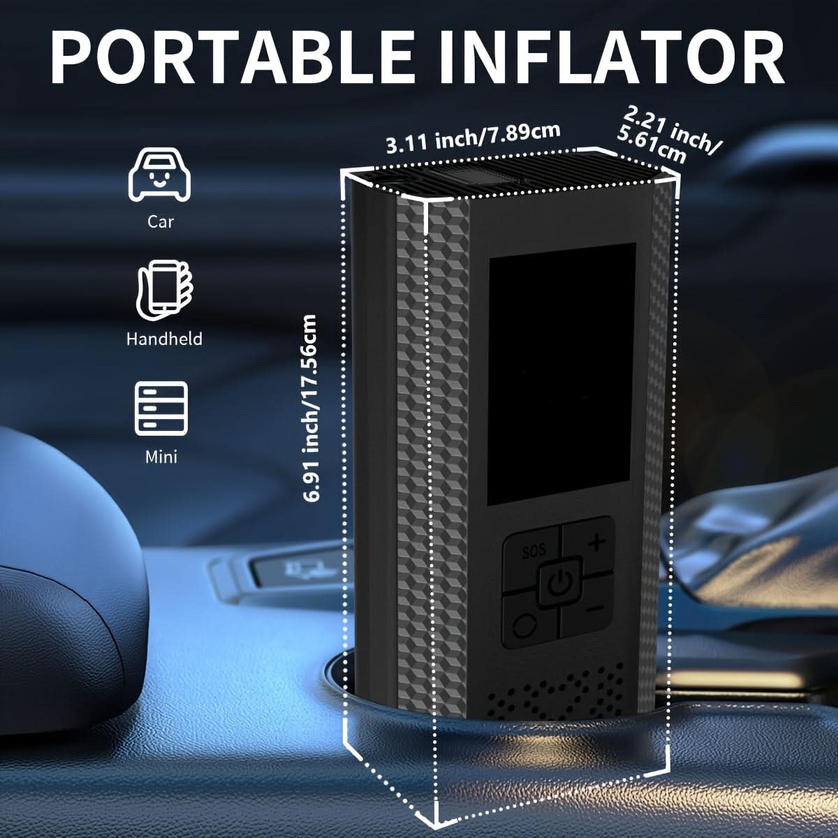 Rechargeable Digital Tire Pump – 150 PSI Portable Air Compressor for Car, Bike & Sports Gear | Thomler