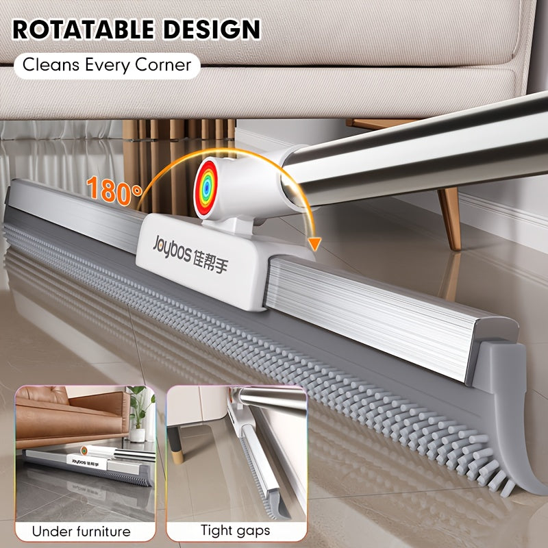 Dual-Action Floor Squeegee with Rubber Edge & Soft Bristles for Pet Hair Removal | Thomler