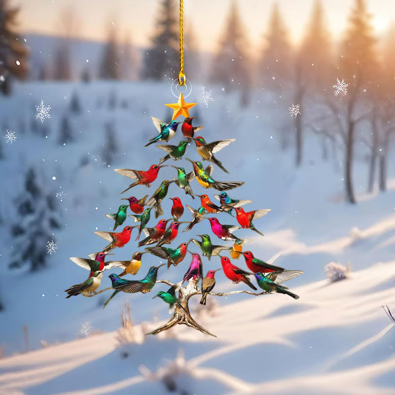 Crystal Bird Christmas Ornament with Star Hanger for Holiday Decoration and Tree Accent | Thomler