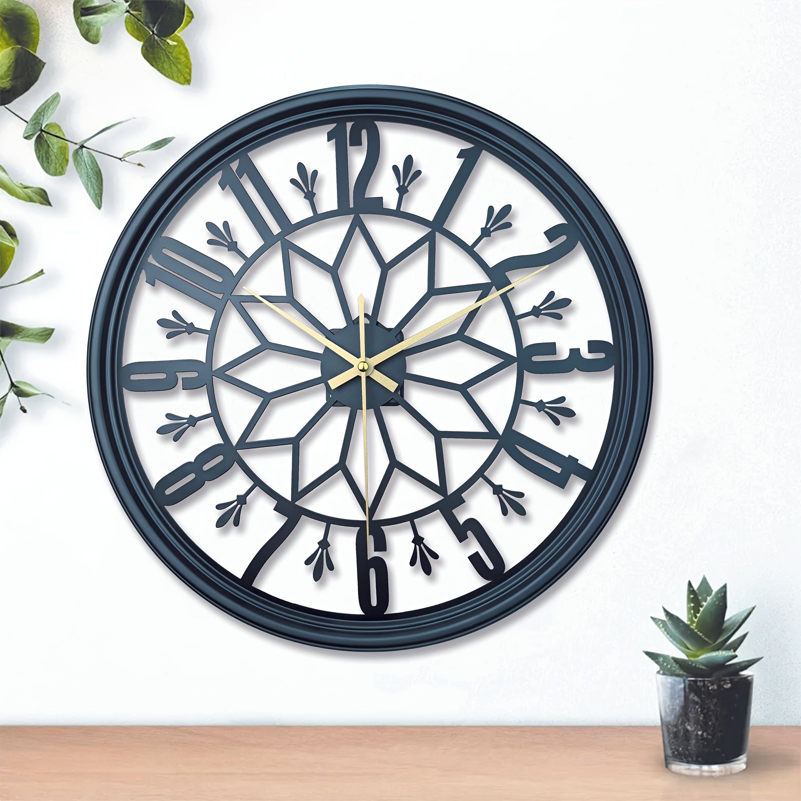 Retro Metal Wall Clock Silent Quartz Movement Industrial Home Office Decor No Ticking Quiet Battery Operated Vintage Handcrafted Look Living | Thomler