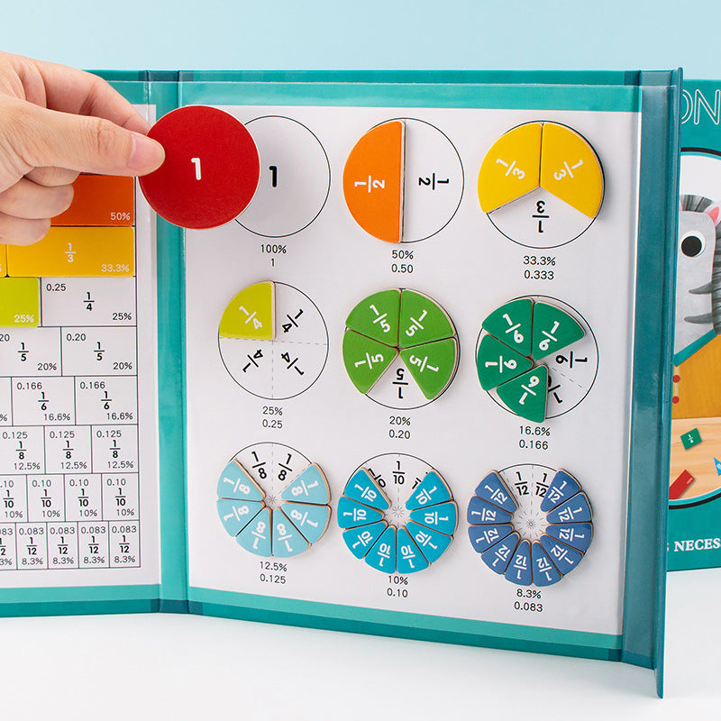 Interactive Fraction Learning Board with Magnetic Pieces for Kids Math Practice Home School Classroom Teaching Aid | Thomler