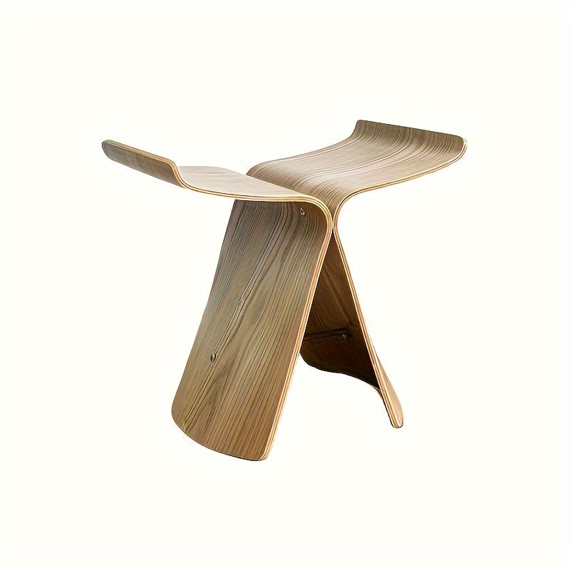 Solid Wood Butterfly Stool – Compact Accent Seat for Entryway, Living Room & Home Office | Thomler