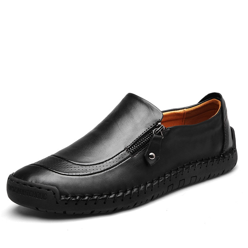 Men's Slip-On Loafers – Cushioned Insole, Water-Resistant Leather – Casual Dress Shoes for Work, Office & Weekend Wear | Thomler